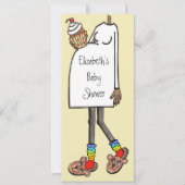 赤パーソナライズされたちゃんシャワーダークスキントーン 招待状 (正面)