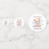 赤パーソナライズされたちゃんシャワーテーブル紙吹雪 コンフェッティ (正面)