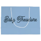 赤パーソナライズされたちゃんシャワーパーティー好意ボーイガール ラージペーパーバッグ (裏面)