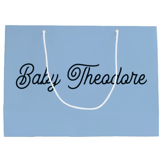 赤パーソナライズされたちゃんシャワーパーティー好意ボーイガール ラージペーパーバッグ (裏面)