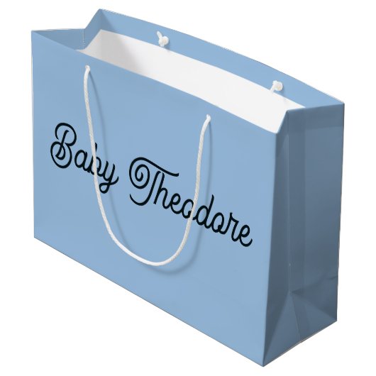 赤パーソナライズされたちゃんシャワーパーティー好意ボーイガール ラージペーパーバッグ (裏面アングル)