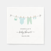 赤パーソナライズされたちゃんシャワーボーイズブルー&グリーン スタンダードカクテルナプキン (正面)