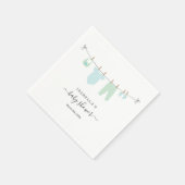 赤パーソナライズされたちゃんシャワーボーイズブルー&グリーン スタンダードカクテルナプキン (角)