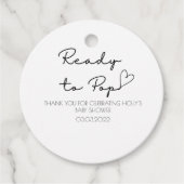 赤パーソナライズされたちゃんシャワーメッセージカード フェイバータグ (正面)