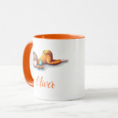 赤パーソナライズされたちゃんシャワー中性ベビー睡眠用マグカップ マグカップ (正面左)