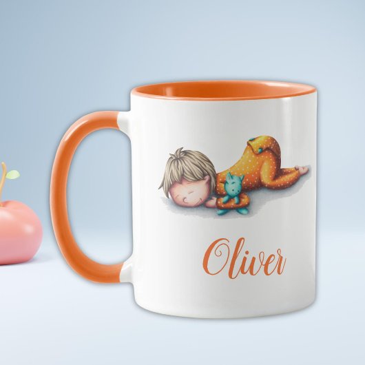 赤パーソナライズされたちゃんシャワー中性ベビー睡眠用マグカップ マグカップ