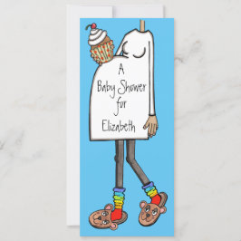 赤パーソナライズされたちゃんシャワー中肌トーン 招待状