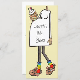 赤パーソナライズされたちゃんシャワー中肌トーン 招待状