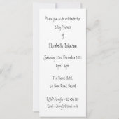 赤パーソナライズされたちゃんシャワー中肌トーン 招待状 (裏面)