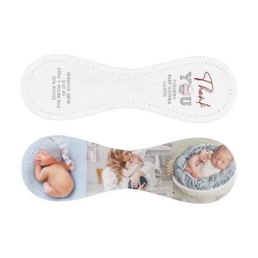 赤パーソナライズされたちゃんシャワー写真ありがとう 野球ボール (パネル)