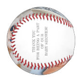 赤パーソナライズされたちゃんシャワー写真ありがとう 野球ボール (正面左)