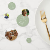 赤パーソナライズされたちゃんシャワー写真紙吹雪セージ緑 コンフェッティ (グループ)