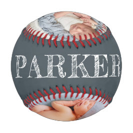 赤パーソナライズされたちゃんシャワー写真 野球ボール