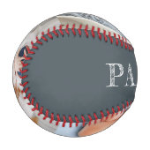 赤パーソナライズされたちゃんシャワー写真 野球ボール (正面左)