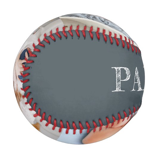 赤パーソナライズされたちゃんシャワー写真 野球ボール (正面左)