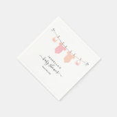 赤パーソナライズされたちゃんシャワー双子の女の子 スタンダードカクテルナプキン (角)