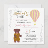 赤パーソナライズされたちゃんシャワー女の子を待つことができる 招待状 (正面)