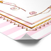 赤パーソナライズされたちゃんシャワー旗 ポスター (角)