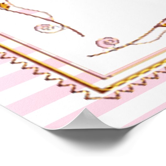 赤パーソナライズされたちゃんシャワー旗 ポスター (角)