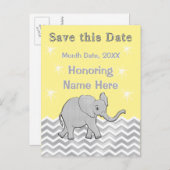 赤パーソナライズされたちゃんシャワー日を保存 案内ポストカード (正面/裏面)