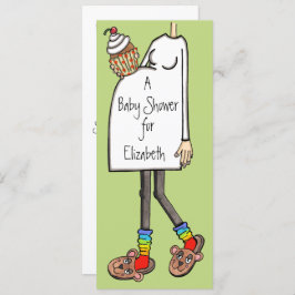 赤パーソナライズされたちゃんシャワー淡い肌トーン 招待状