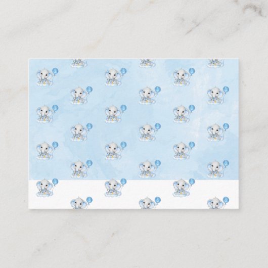 赤パーソナライズされたちゃんシャワー用の象の少年の本 エンクロージャーカード (裏面)