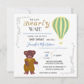 赤パーソナライズされたちゃんシャワー男の子を待つことができる 招待状 (正面)