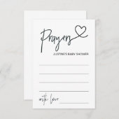 赤パーソナライズされたちゃんシャワー祈りの言葉カード付ハート エンクロージャーカード (正面/裏面)