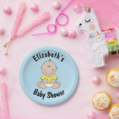 赤パーソナライズされたちゃんシャワー紙プレート ペーパープレート (パーティー)