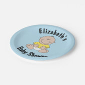 赤パーソナライズされたちゃんシャワー紙プレート ペーパープレート (アングル)