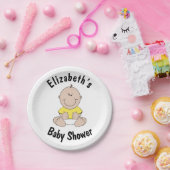赤パーソナライズされたちゃんシャワー紙プレート ペーパープレート (パーティー)
