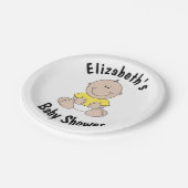 赤パーソナライズされたちゃんシャワー紙プレート ペーパープレート (アングル)