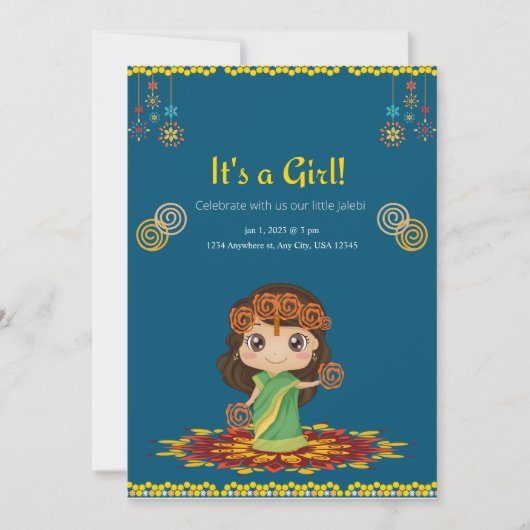 赤パーソナライズされたちゃんシャワー シーズンカード (正面)