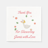 赤パーソナライズされたちゃんシャワー スタンダードカクテルナプキン (正面)