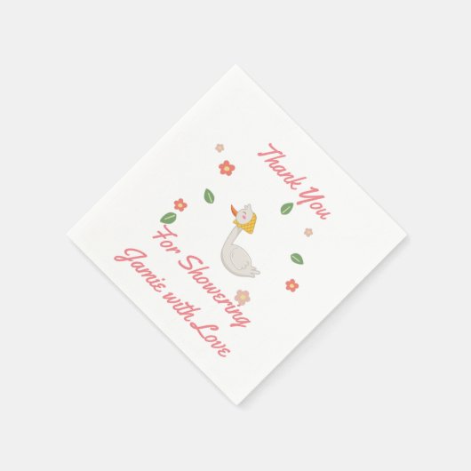 赤パーソナライズされたちゃんシャワー スタンダードカクテルナプキン (角)