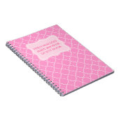 赤パーソナライズされたちゃんシャワー |ピンクのノートブック ノートブック (右側)