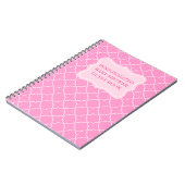 赤パーソナライズされたちゃんシャワー |ピンクのノートブック ノートブック (左側)