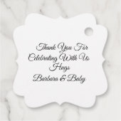 赤パーソナライズされたちゃんシャワー フェイバータグ (裏面)