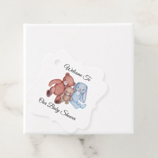 赤パーソナライズされたちゃんシャワー フェイバータグ (インサイチュ)