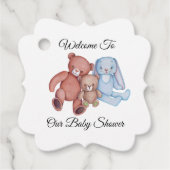 赤パーソナライズされたちゃんシャワー フェイバータグ (正面)