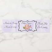 赤パーソナライズされたちゃんシャワー ペットボトルラベル (シングルラベル)