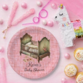 赤パーソナライズされたちゃんシャワー ペーパープレート (パーティー)