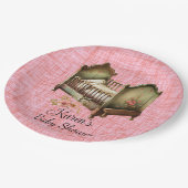 赤パーソナライズされたちゃんシャワー ペーパープレート (アングル)