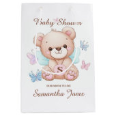 赤パーソナライズされたちゃんシャワー ミディアムペーパーバッグ (正面)