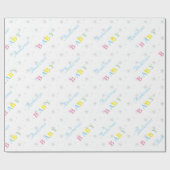 赤パーソナライズされたちゃんシャワー ラッピングペーパー (フラット)