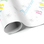 赤パーソナライズされたちゃんシャワー ラッピングペーパー (ロールコーナー)