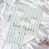 赤パーソナライズされたちゃんブルーストライプの可愛い鳥の子供 シェルパブランケット