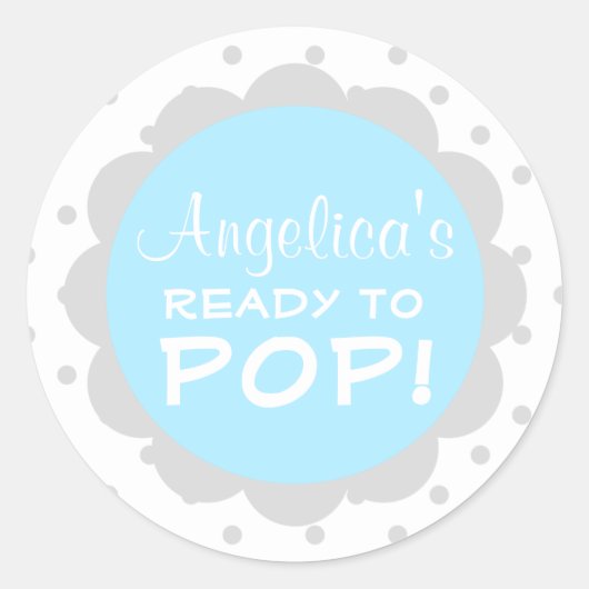 赤パーソナライズされたちゃんポップ・アートのシャワー青少年 ラウンドシール (正面)