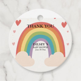 赤パーソナライズされたちゃんユニークのシャワー フェイバータグ