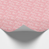 赤パーソナライズされたちゃん女の子の名前ベビシャワーピンクガーリー色 ラッピングペーパー (角)